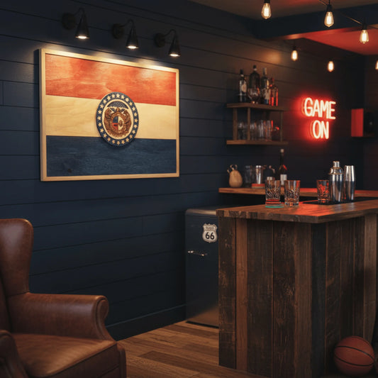 3D Wooden Missouri State Flag Wall Art