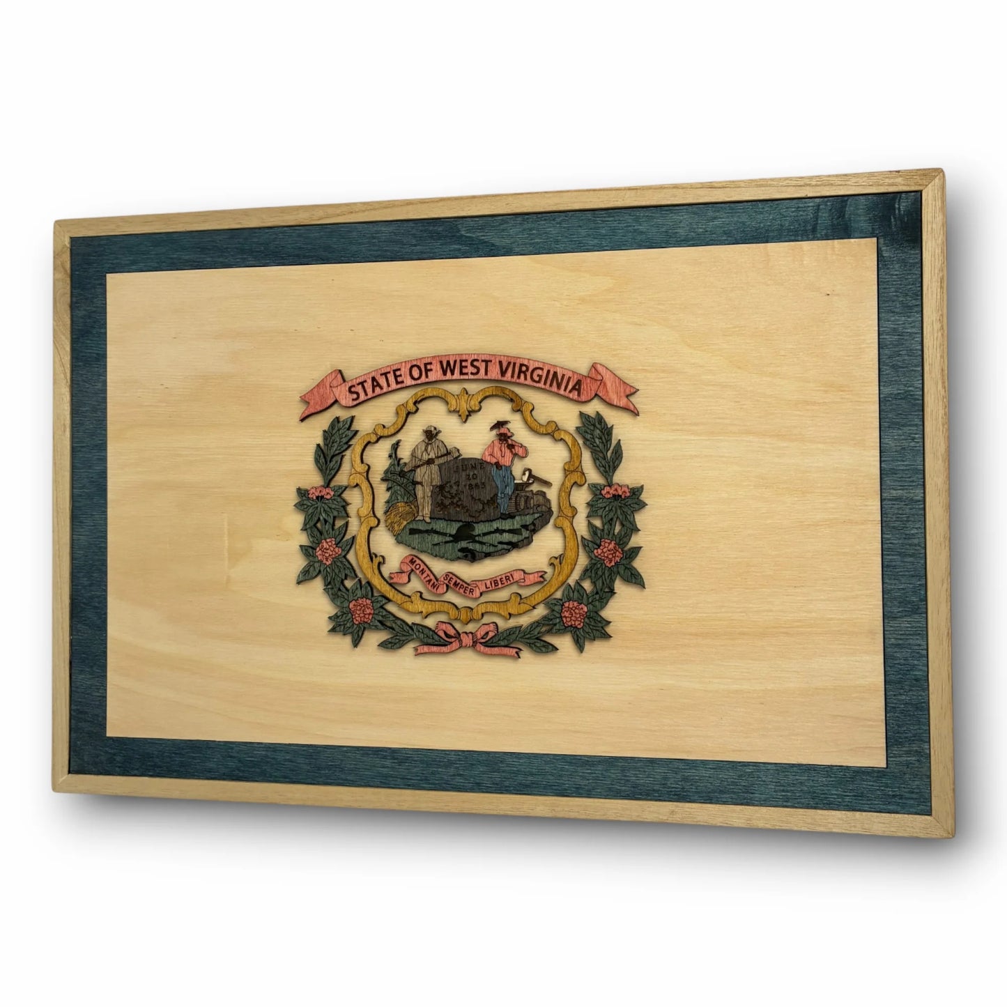 3D Wooden West Virginia State Flag Wall Art