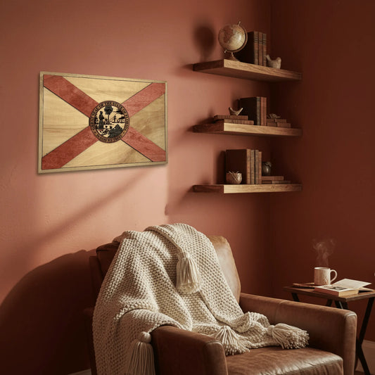 3D Wooden Florida State Flag Wall Art