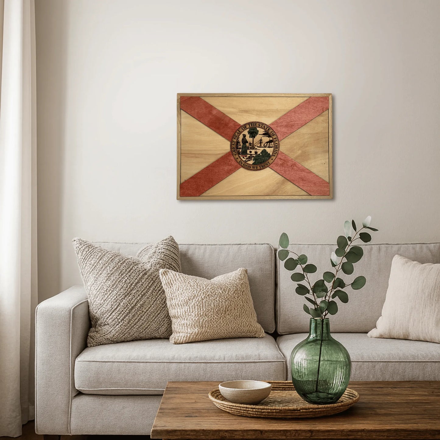 3D Wooden Florida State Flag Wall Art