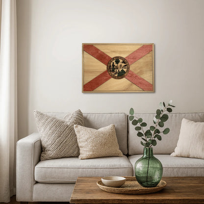 3D Wooden Florida State Flag Wall Art