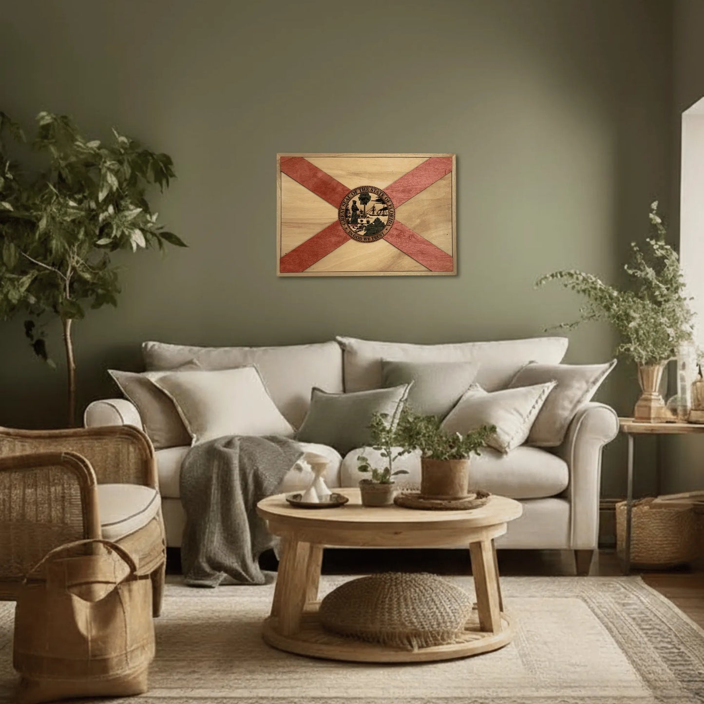 3D Wooden Florida State Flag Wall Art