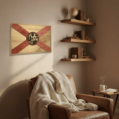 3D Wooden Florida State Flag Wall Art