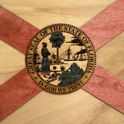3D Wooden Florida State Flag Wall Art