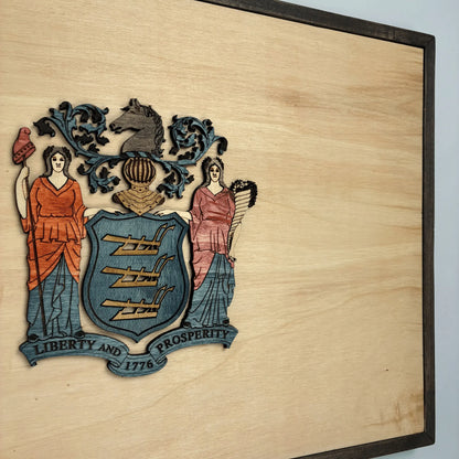 3D Wooden New Jersey State Flag Wall Art