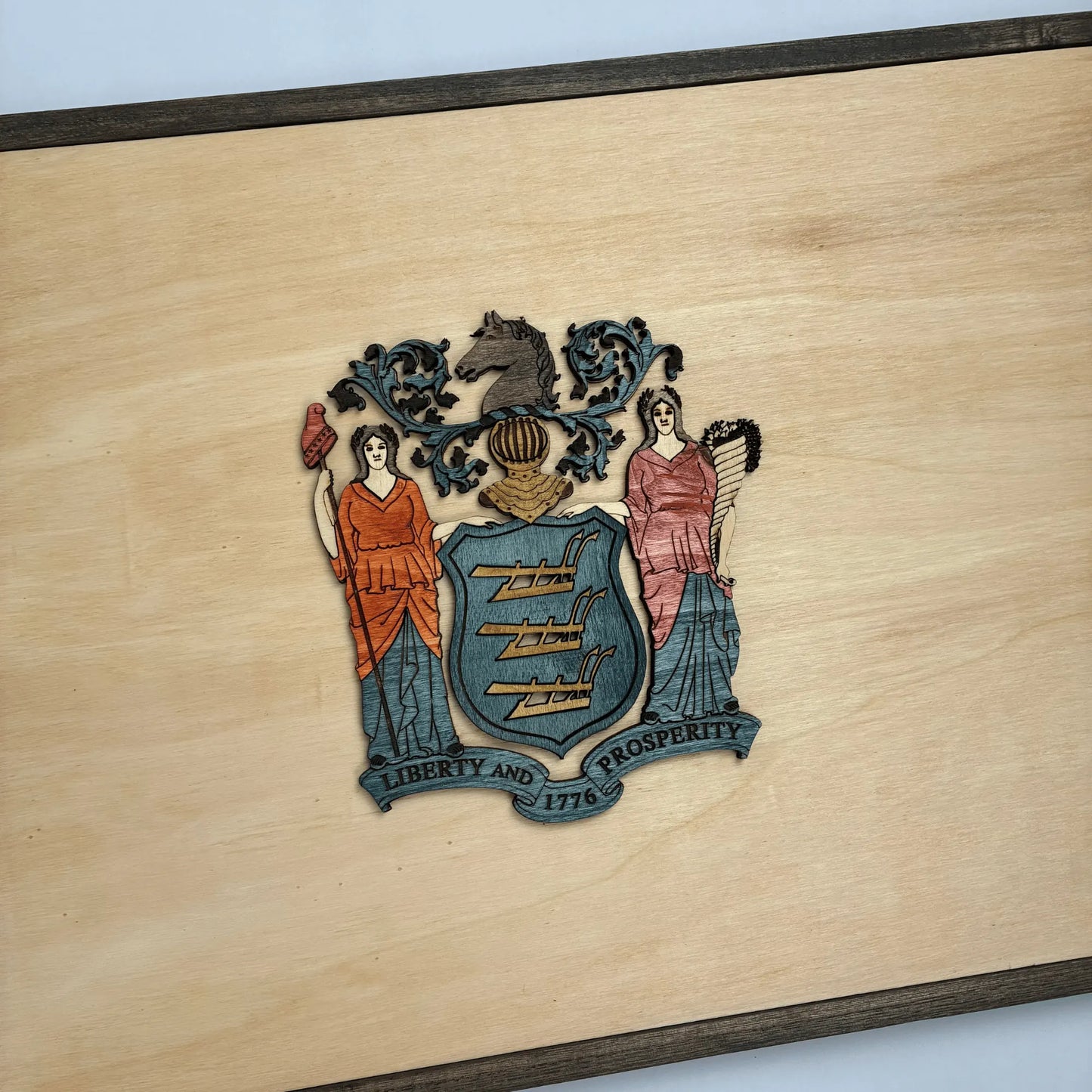 3D Wooden New Jersey State Flag Wall Art