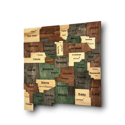3D Wooden New Mexico State Map Wall Art