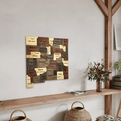 3D Wooden New Mexico State Map Wall Art