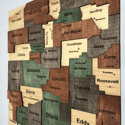3D Wooden New Mexico State Map Wall Art