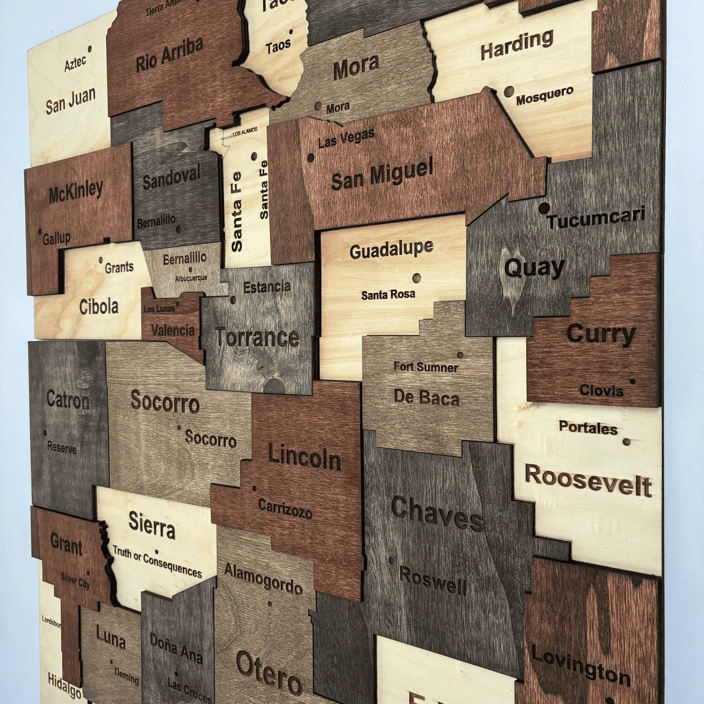 3D Wooden New Mexico State Map Wall Art