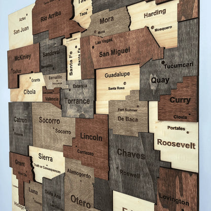 3D Wooden New Mexico State Map Wall Art