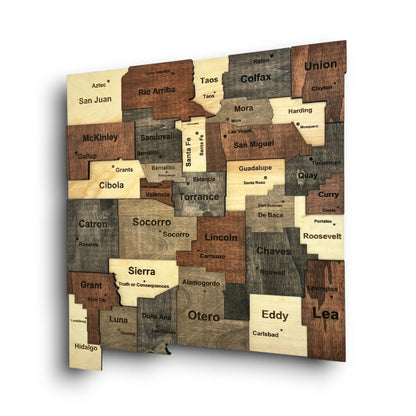 3D Wooden New Mexico State Map Wall Art