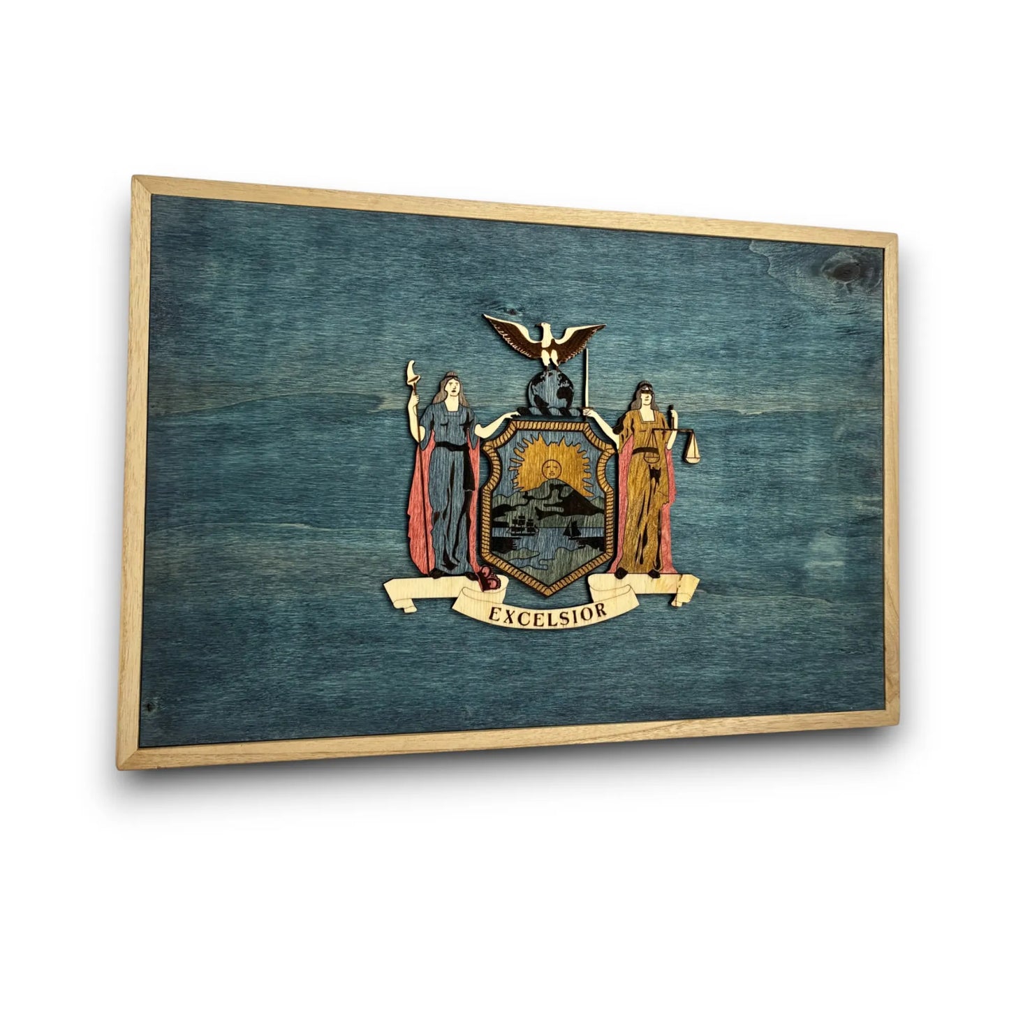 3D Wooden New York State Flag Wall Art