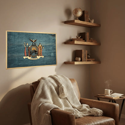 3D Wooden New York State Flag Wall Art
