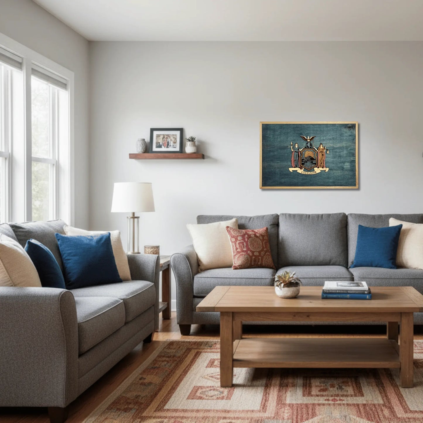 3D Wooden New York State Flag Wall Art