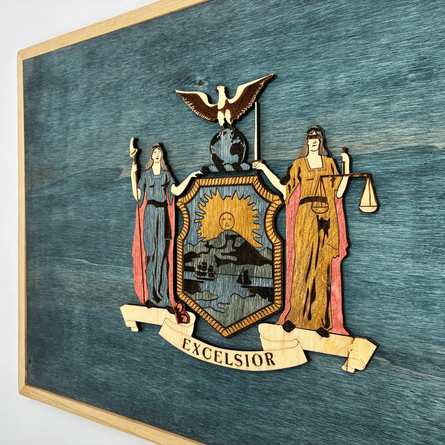 3D Wooden New York State Flag Wall Art