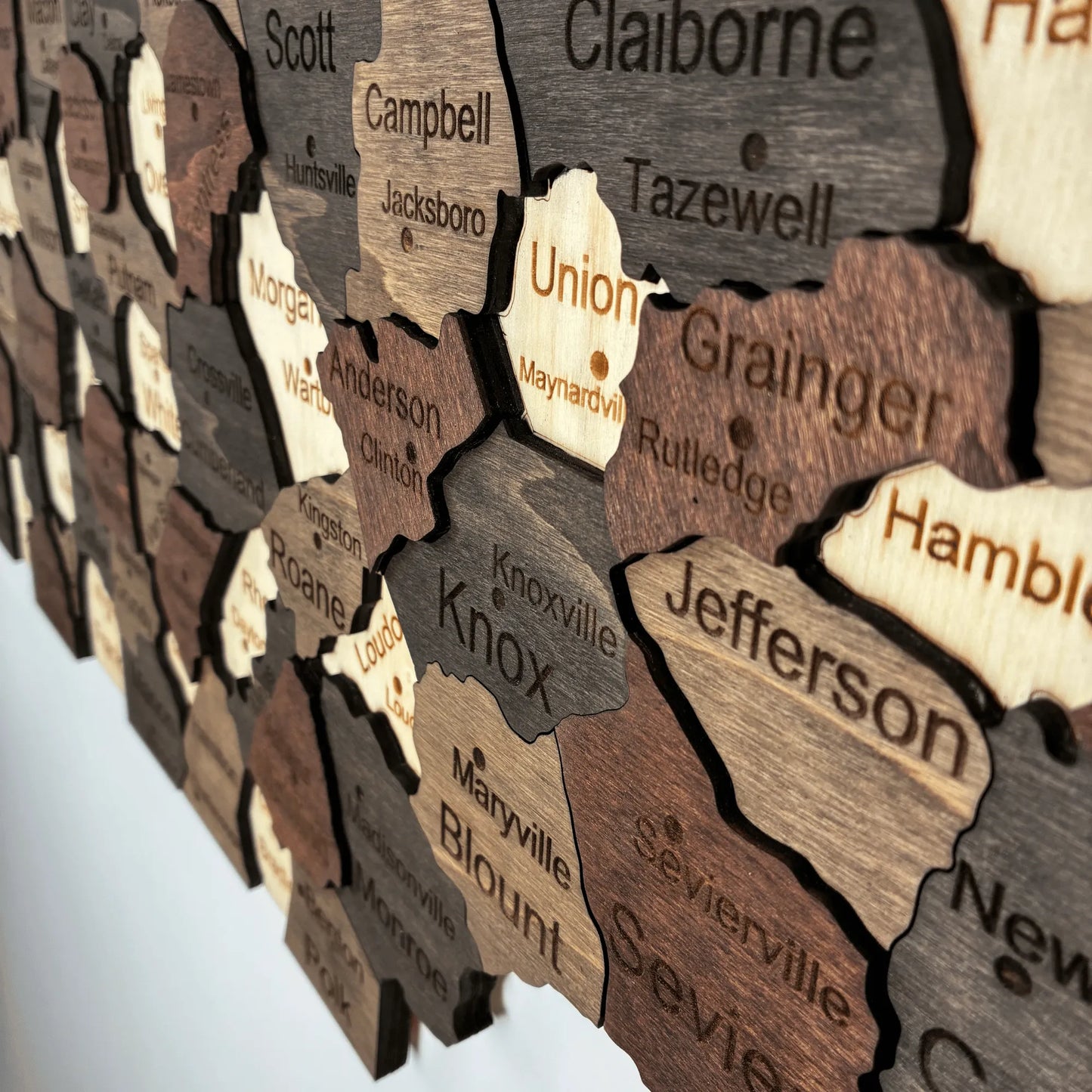 3D Wooden Tennessee State Map Wall Art