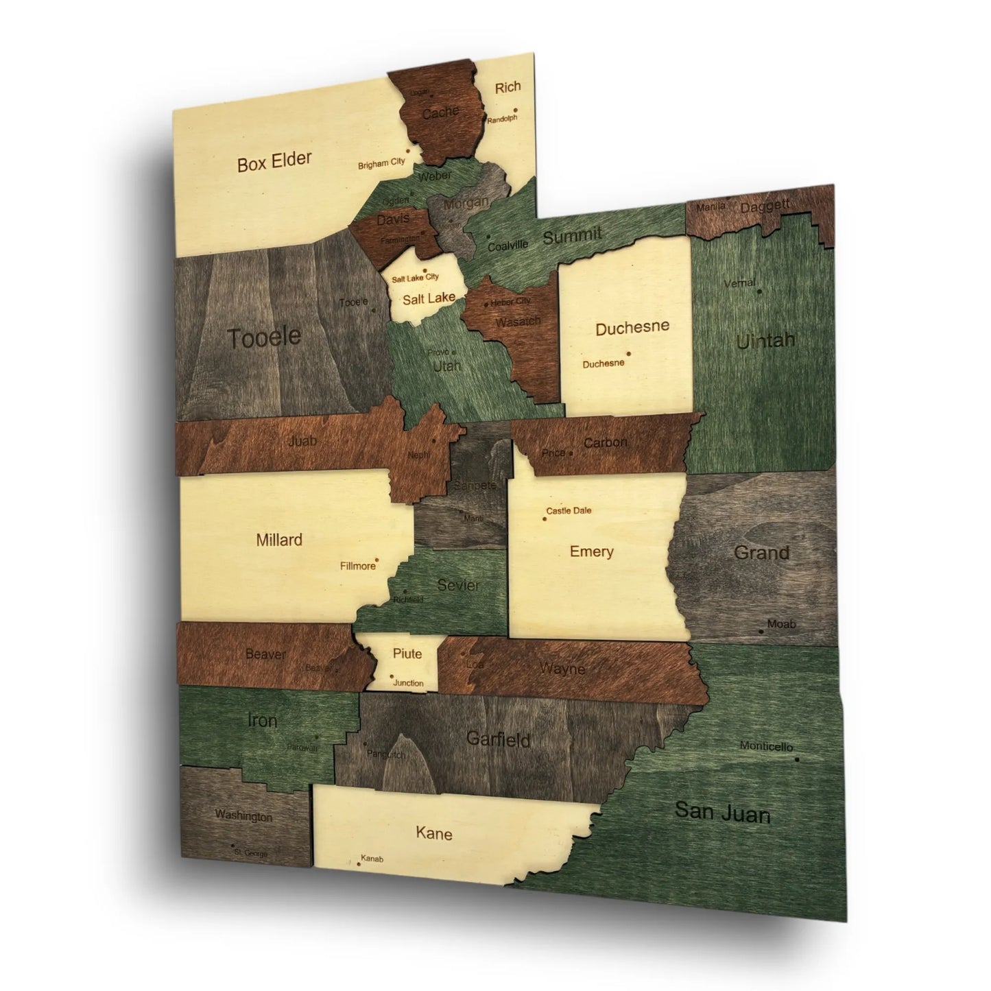 3D Wooden Utah State Map Wall Art
