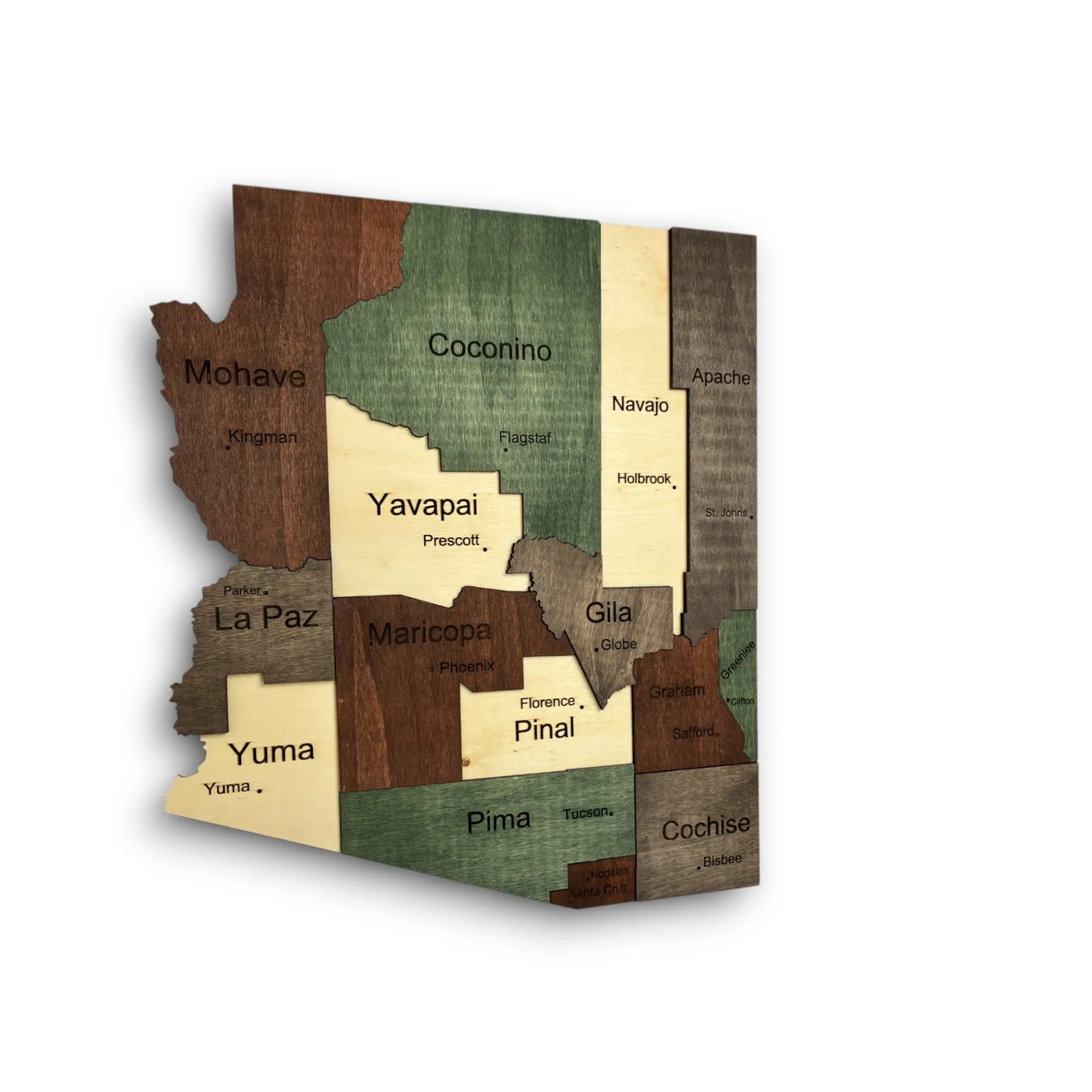 3D Wooden Arizona State Map Wall Art