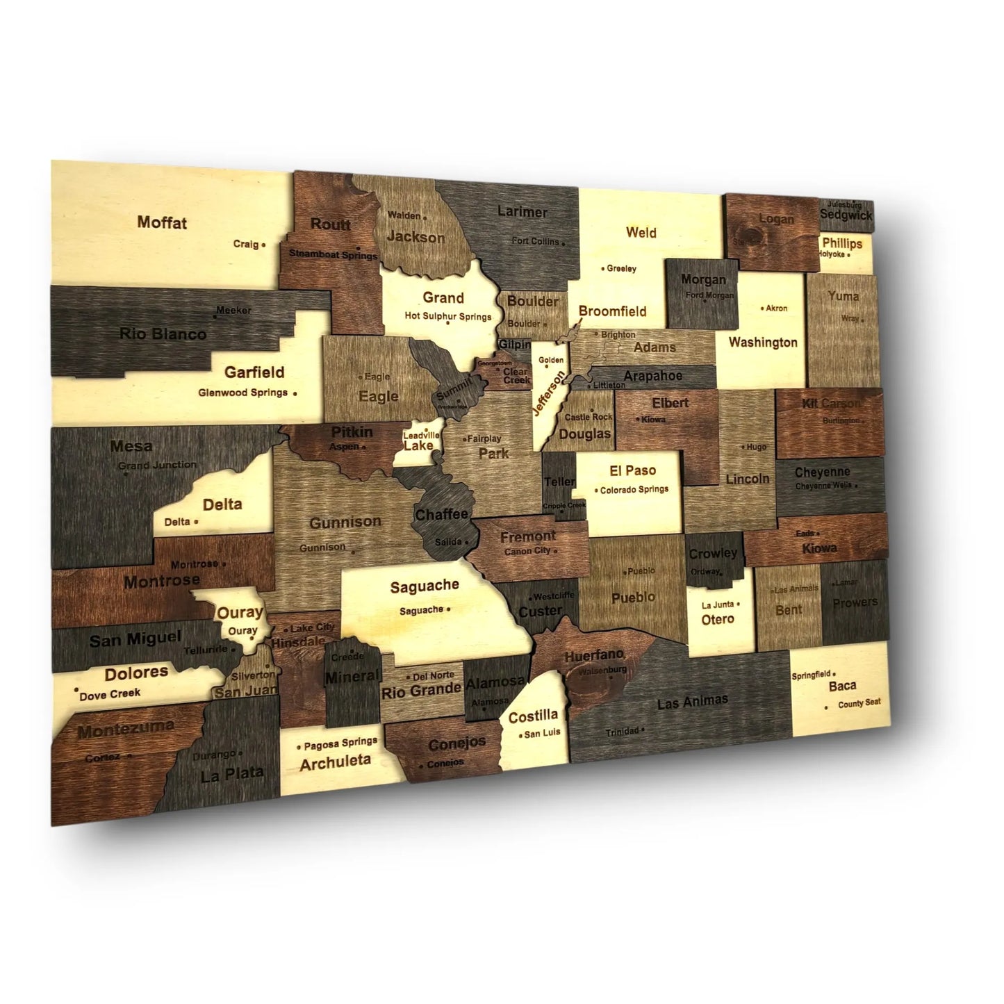 3D Wooden Colorado State Map Wall Art