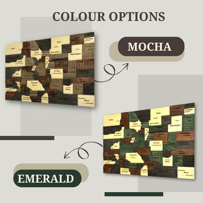 3D Wooden Colorado State Map Wall Art