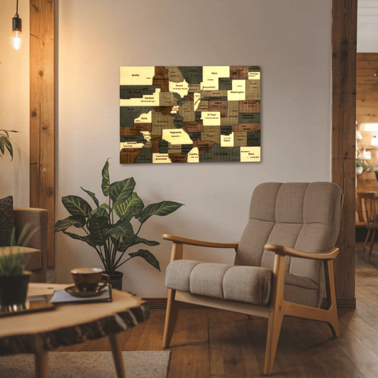 3D Wooden Colorado State Map Wall Art