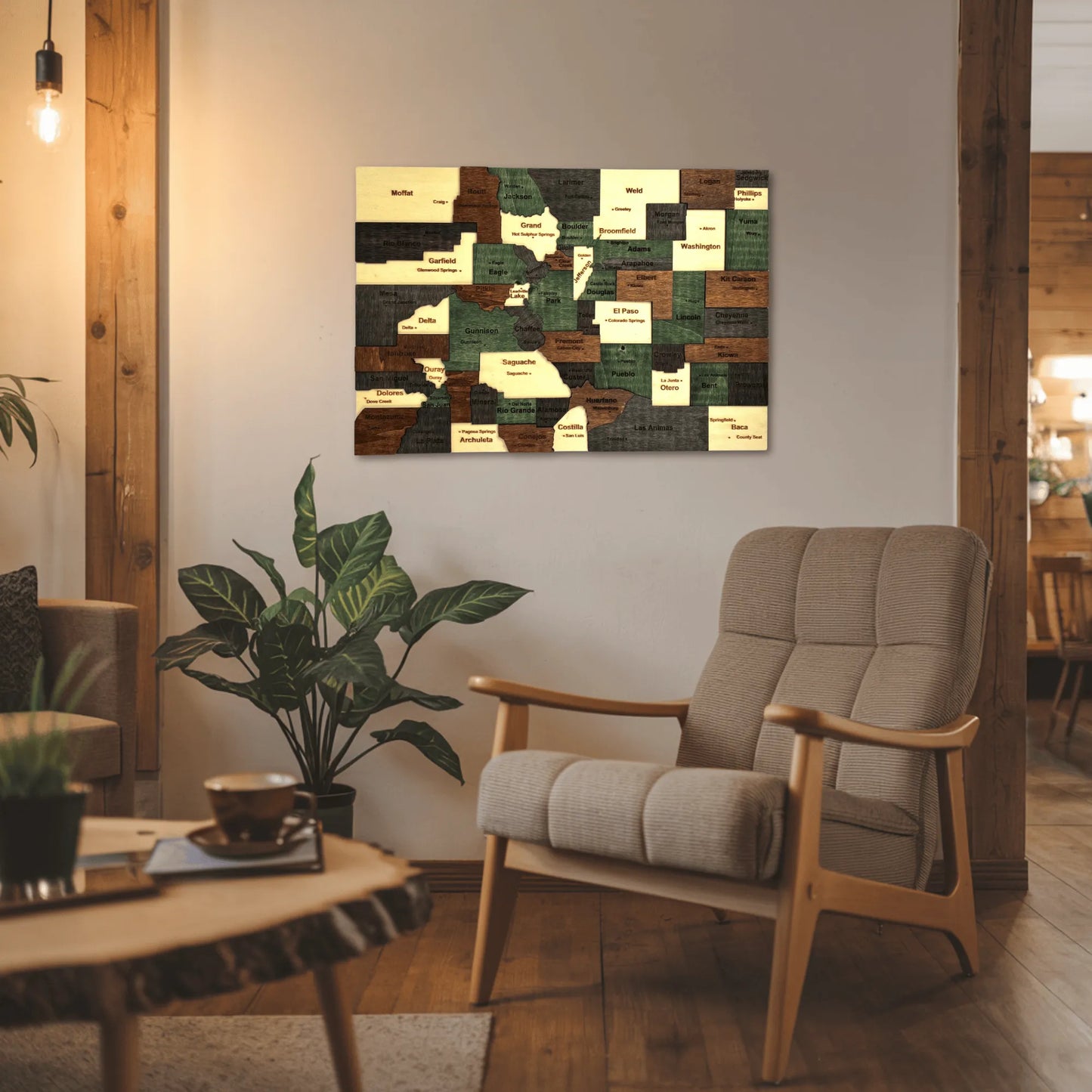 3D Wooden Colorado State Map Wall Art