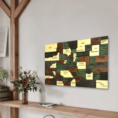 3D Wooden Colorado State Map Wall Art