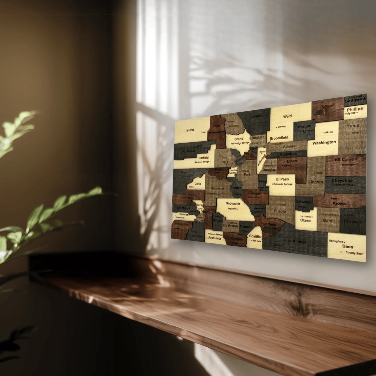 3D Wooden Colorado State Map Wall Art