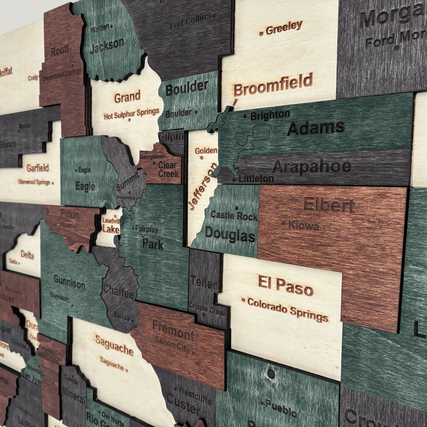 3D Wooden Colorado State Map Wall Art