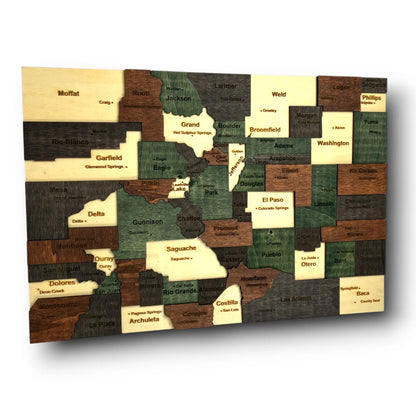 3D Wooden Colorado State Map Wall Art
