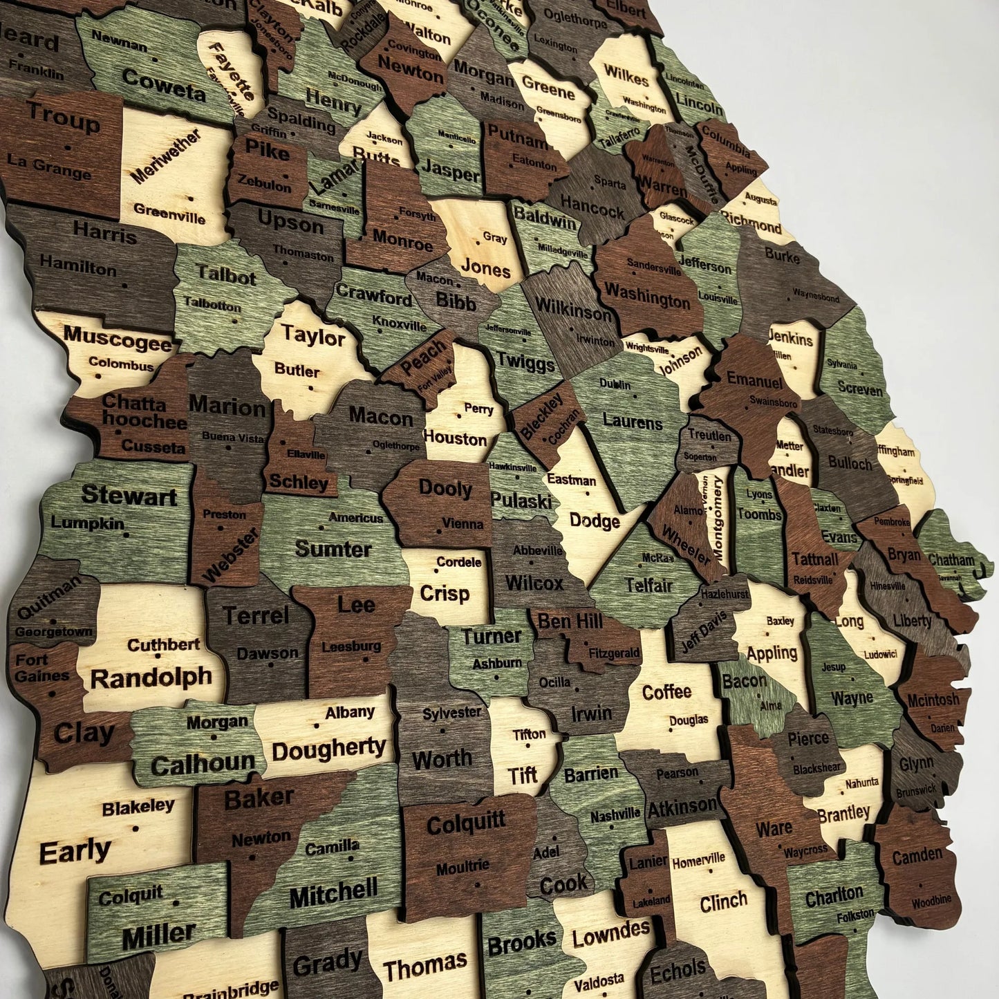 3D Wooden Georgia State Map Wall Art