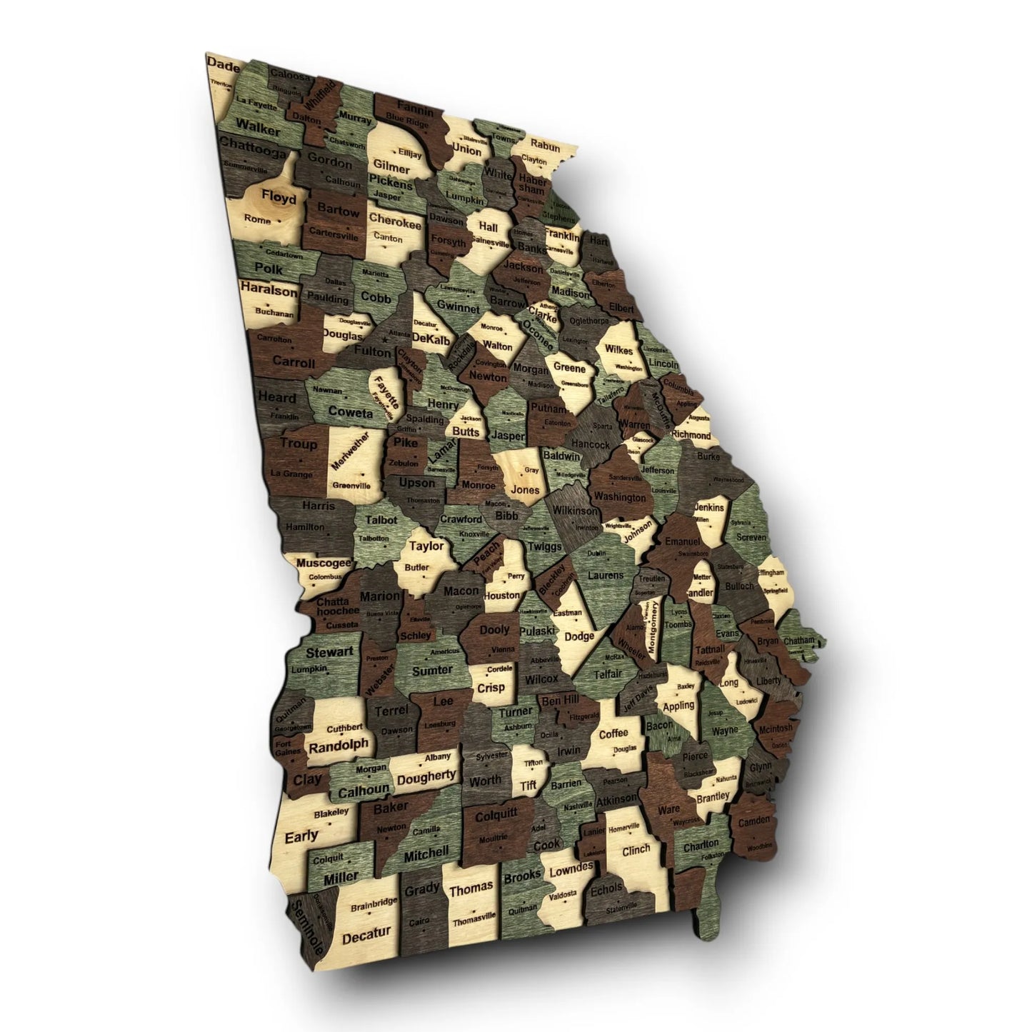 3D Wooden Georgia State Map Wall Art