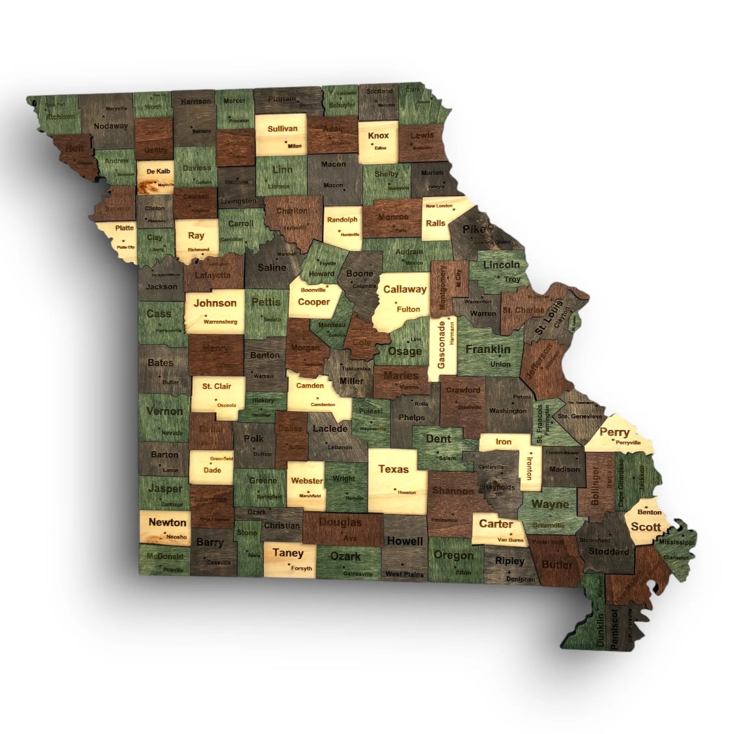 3D Wooden Missouri State Map Wall Art