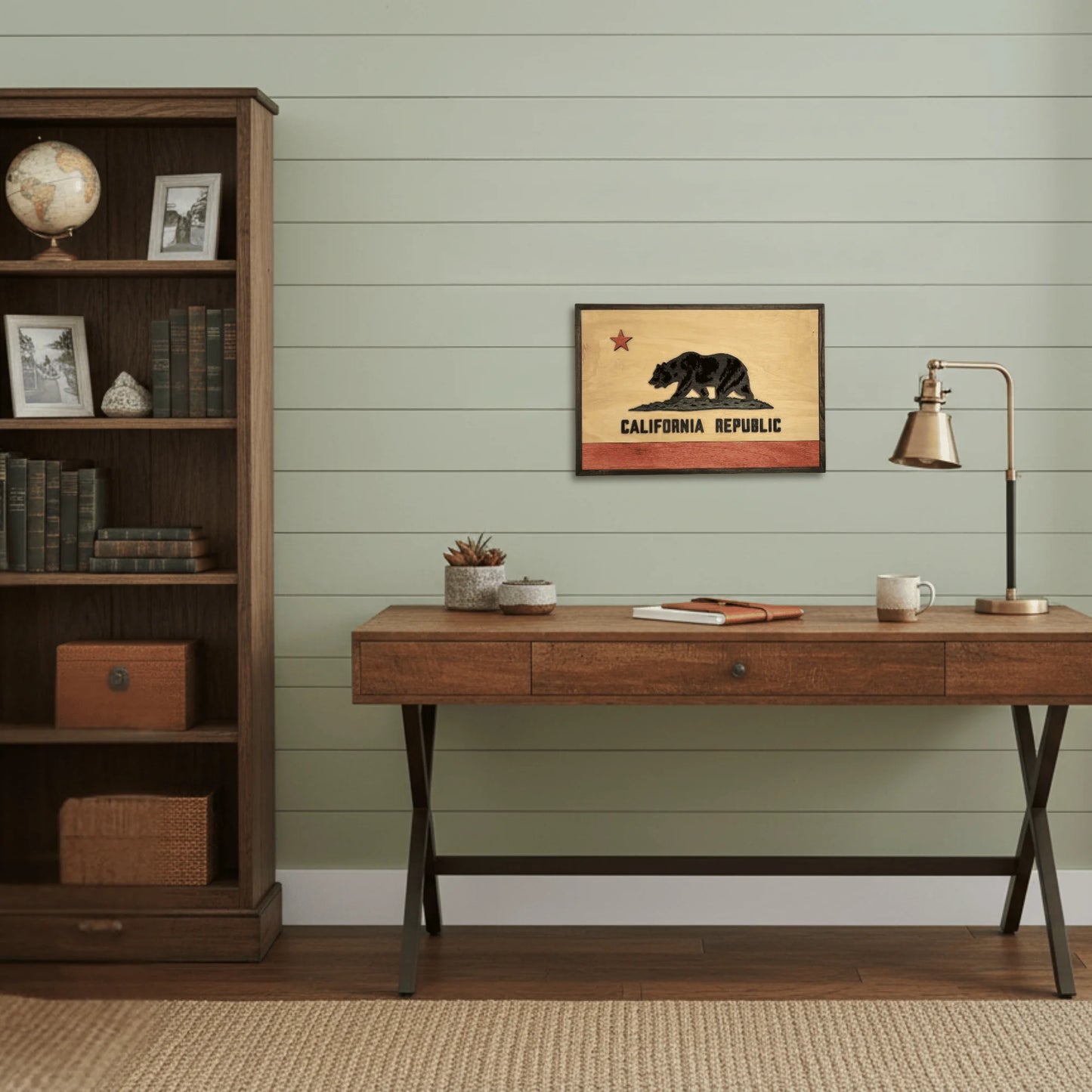 3D Wooden California State Flag Wall Art