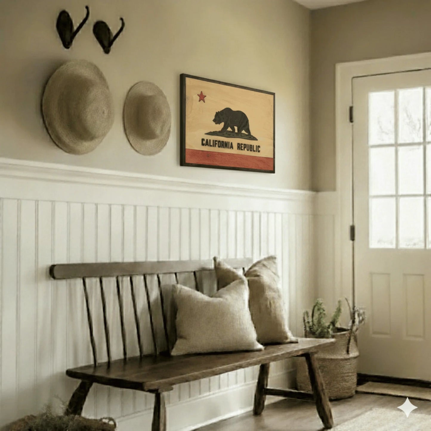 3D Wooden California State Flag Wall Art