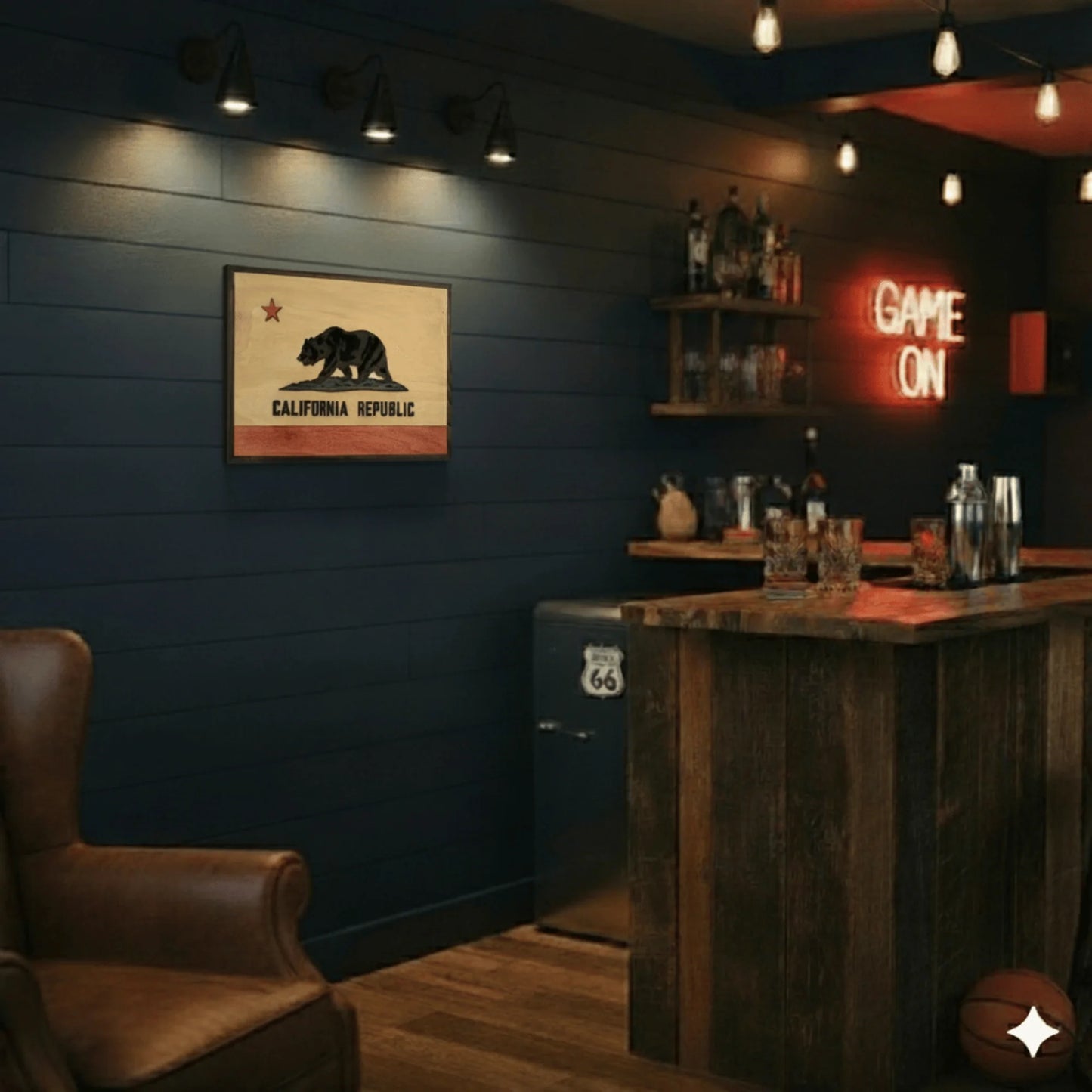 3D Wooden California State Flag Wall Art