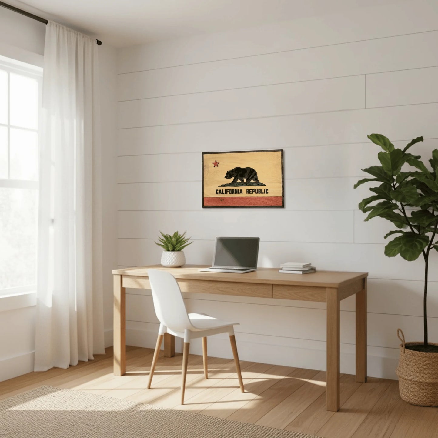 3D Wooden California State Flag Wall Art