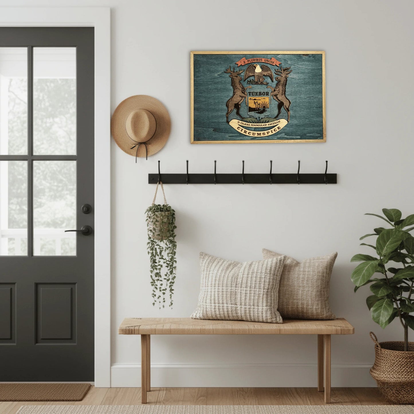 3D Wooden Michigan State Flag Wall Art