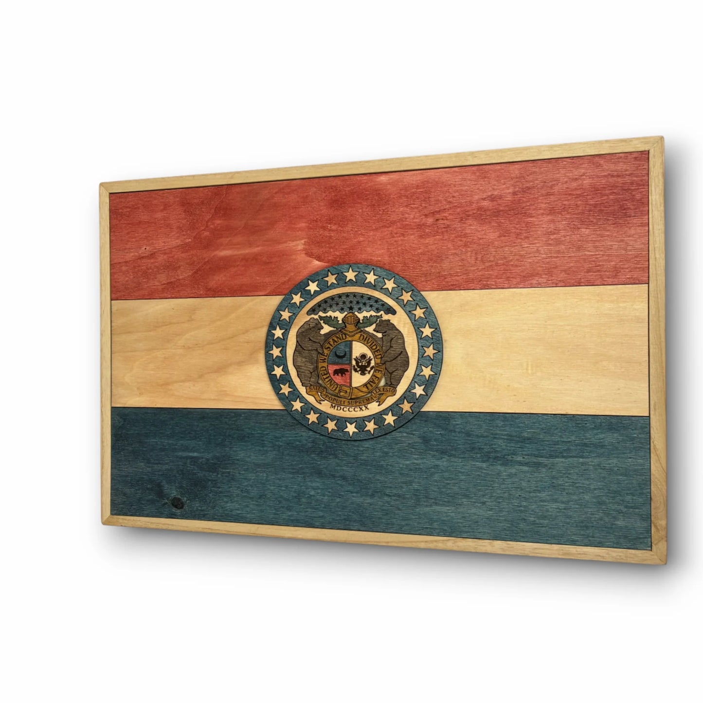 3D Wooden Missouri State Flag Wall Art