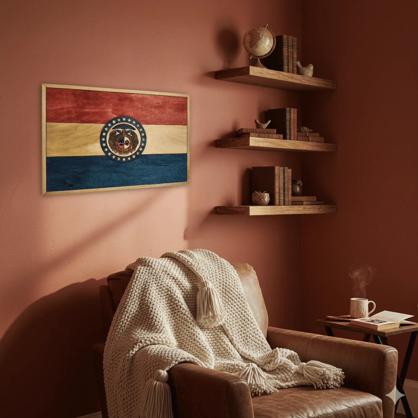 3D Wooden Missouri State Flag Wall Art