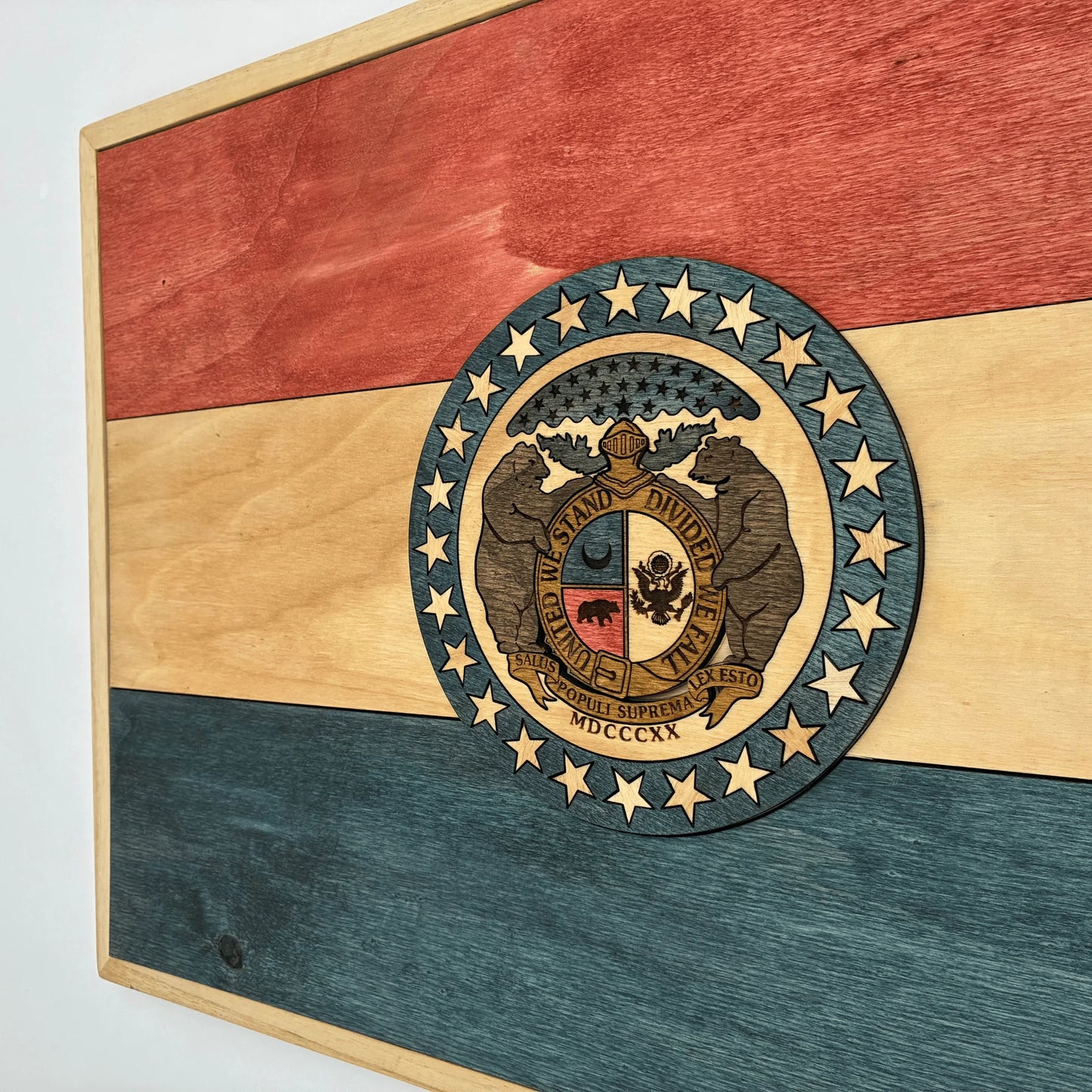 3D Wooden Missouri State Flag Wall Art