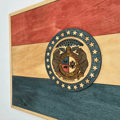 3D Wooden Missouri State Flag Wall Art