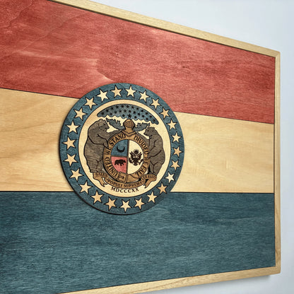 3D Wooden Missouri State Flag Wall Art