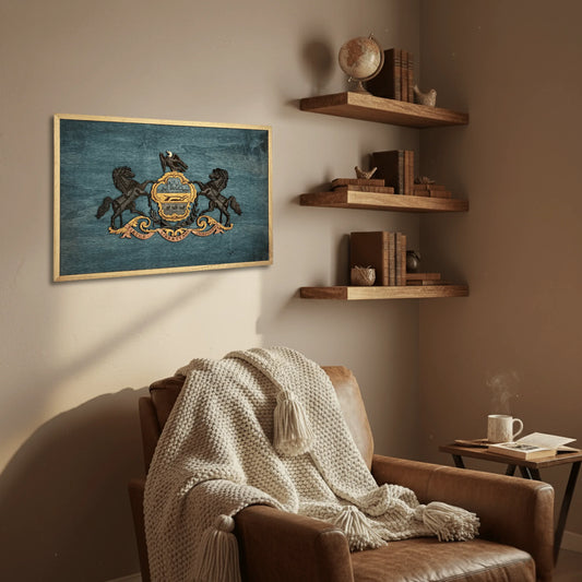 Wooden Pennsylvania State Flag Wall Art – Handcrafted Wood Decor