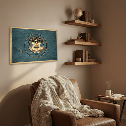 3D Wooden Utah State Flag Wall Art