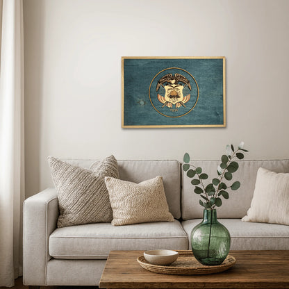 3D Wooden Utah State Flag Wall Art