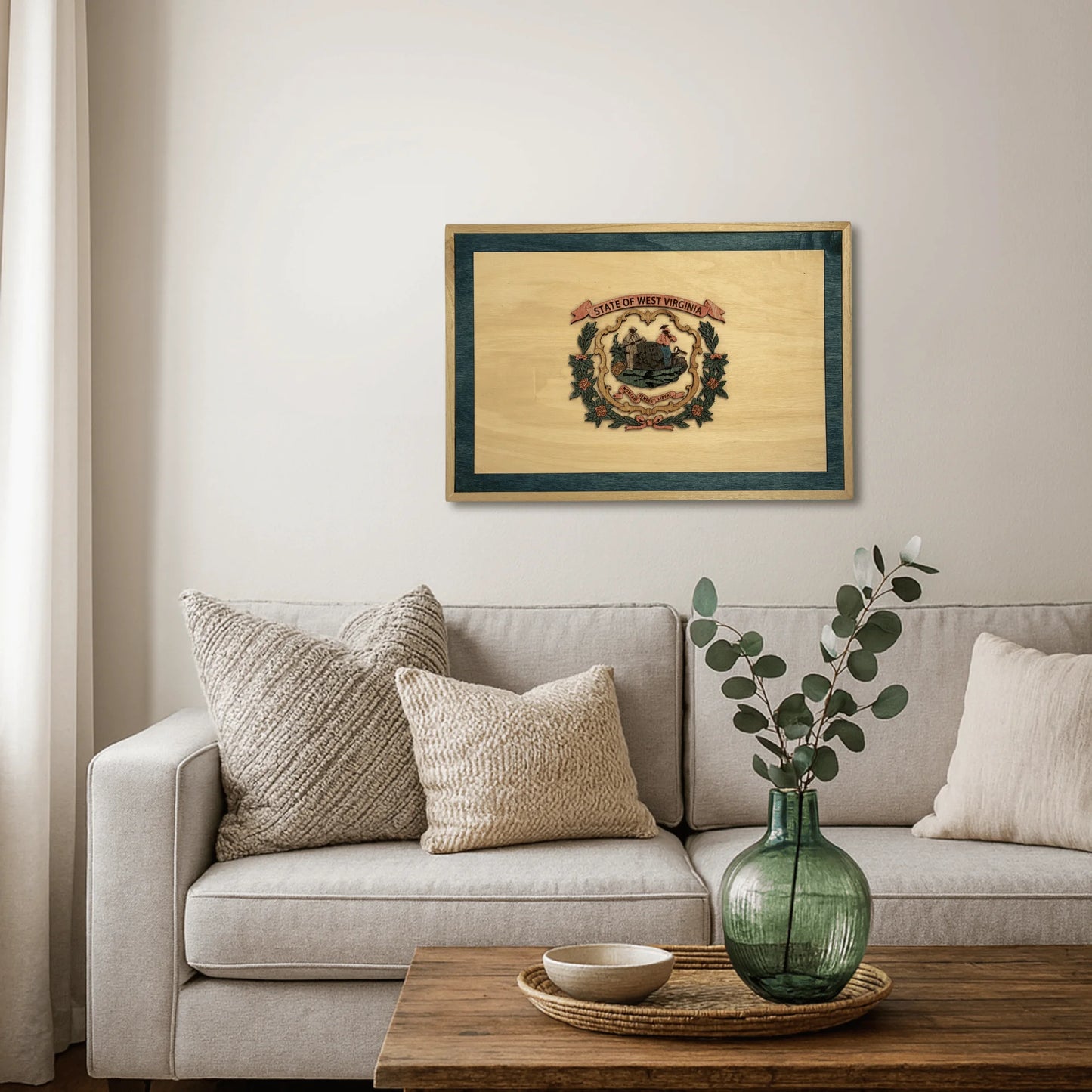 3D Wooden West Virginia State Flag Wall Art