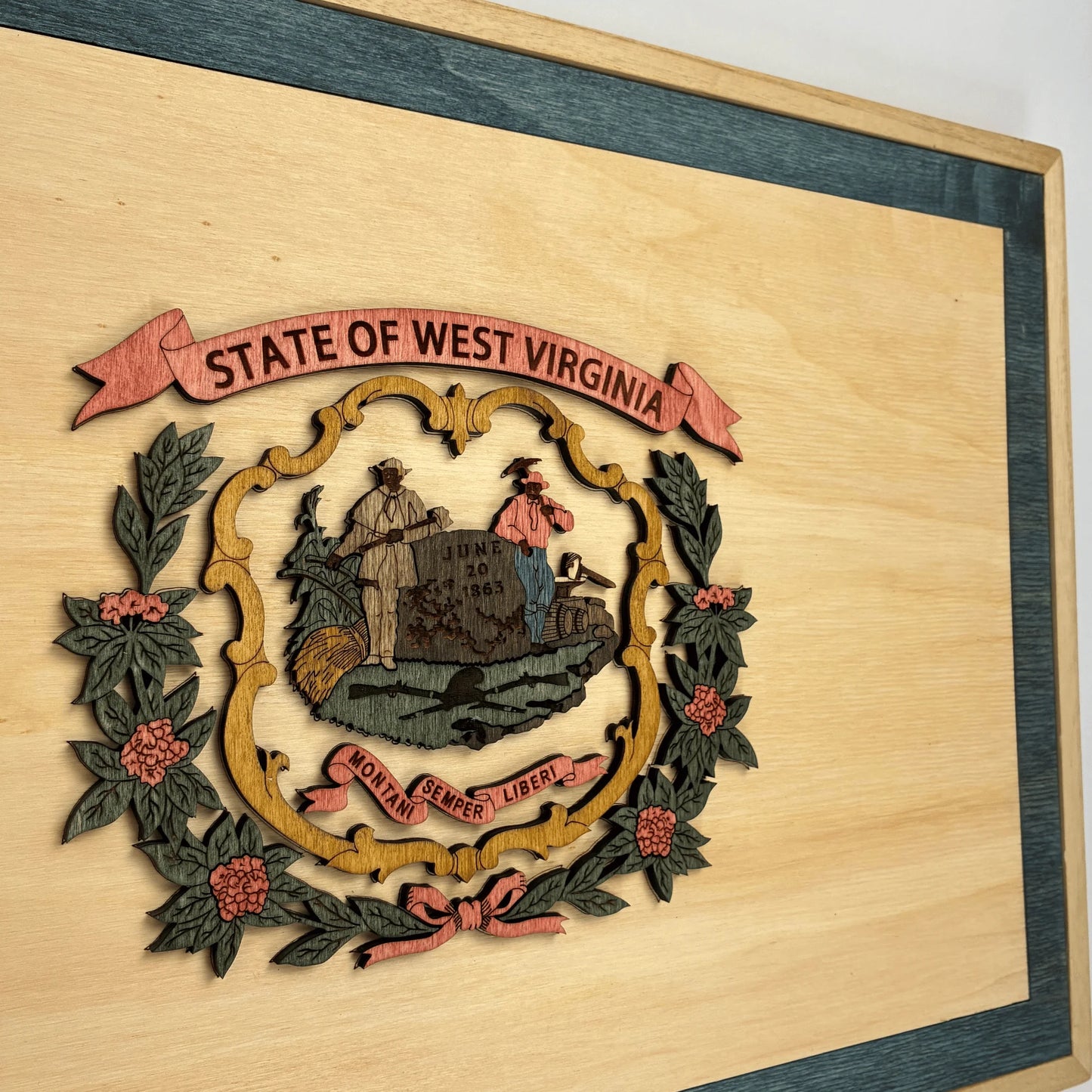 3D Wooden West Virginia State Flag Wall Art
