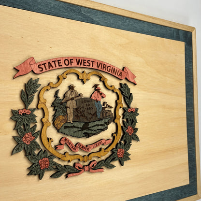 3D Wooden West Virginia State Flag Wall Art